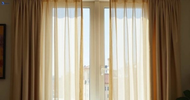 Dull dusty drapes in beverley-park-nsw before professional cleaning